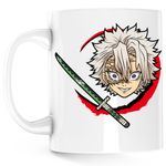 Casa si Gradina - Bucatarie si vesela - Cani si pahare - Cani si cesti - Cana Demon Slayer Sanemi Bebe Samurai, alba, 330 ml - Infinity.ro