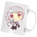 Casa si Gradina - Bucatarie si vesela - Cani si pahare - Cani si cesti - Cana Bungo Stray Dogs Atsushi Tiger Chibi Anime, alba, 330 ml - Infinity.ro