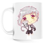 Casa si Gradina - Bucatarie si vesela - Cani si pahare - Cani si cesti - Cana Bungo Stray Dogs Atsushi Tiger Chibi Anime, alba, 330 ml - Infinity.ro