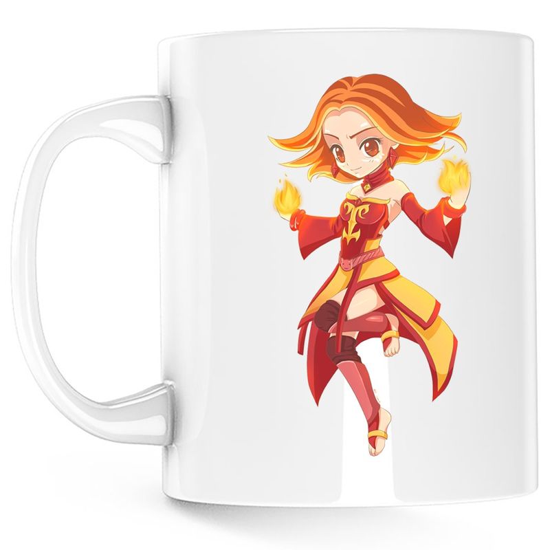 Casa si Gradina - Bucatarie si vesela - Cani si pahare - Cani si cesti - Cana Dota 2 Lina Slayer Hero Magical Damage Chibi, alba, 330 ml - Infinity.ro