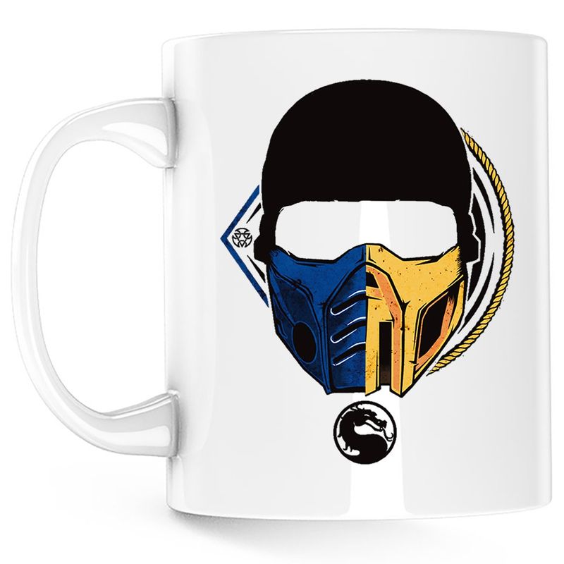 Casa si Gradina - Bucatarie si vesela - Cani si pahare - Cani si cesti - Cana Mortal Kombat Insects Sports Mask Hero Natural, alba, 330 ml - Infinity.ro