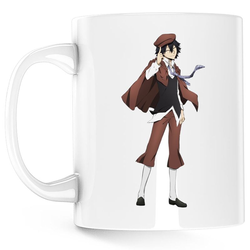 Casa si Gradina - Bucatarie si vesela - Cani si pahare - Cani si cesti - Cana Bungo Stray Dogs Seiyu Plush Anime, alba, 330 ml - Infinity.ro