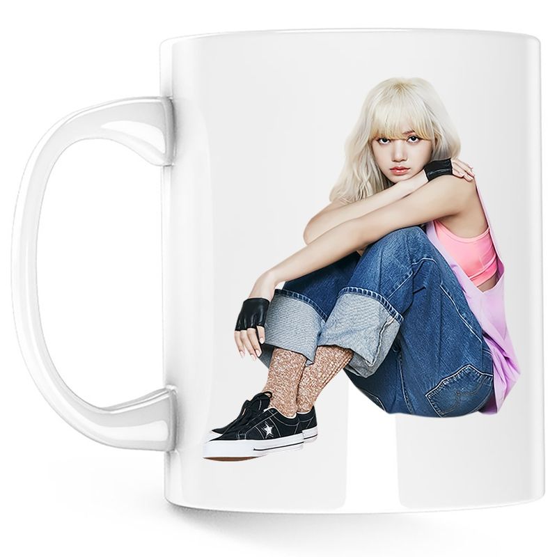 Casa si Gradina - Bucatarie si vesela - Cani si pahare - Cani si cesti - Cana Whistle Lisa Blackpink Kpop K Pop, alba, 330 ml - Infinity.ro