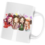 Casa si Gradina - Bucatarie si vesela - Cani si pahare - Cani si cesti - Cana Cartoon Blackpink Girls All Team K Pop, alba, 330 ml - Infinity.ro