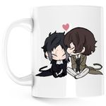 Casa si Gradina - Bucatarie si vesela - Cani si pahare - Cani si cesti - Cana Bungo Stray Dogs Chibi Plush Anime Manga, alba, 330 ml - Infinity.ro