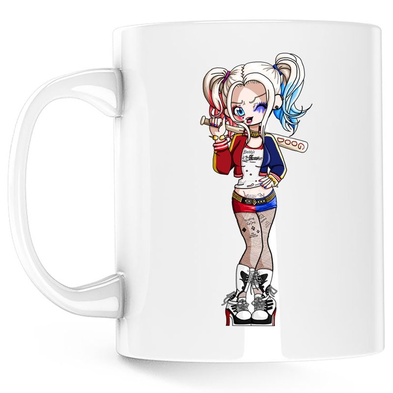 Casa si Gradina - Bucatarie si vesela - Cani si pahare - Cani si cesti - Cana Joker Harley Quinn Queen Gangster Bad Girl, alba, 330 ml - Infinity.ro