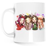 Casa si Gradina - Bucatarie si vesela - Cani si pahare - Cani si cesti - Cana Cartoon Blackpink Girls All Team K Pop, alba, 330 ml - Infinity.ro