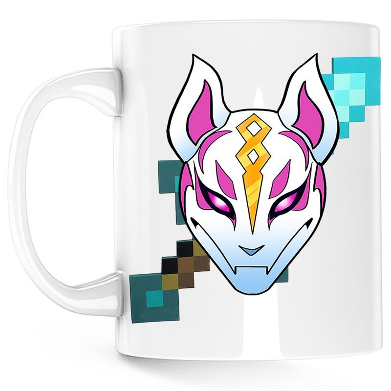 Casa si Gradina - Bucatarie si vesela - Cani si pahare - Cani si cesti - Cana Drift Mask Fortnite Minecraft, alba, 330 ml - Infinity.ro