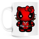 Casa si Gradina - Bucatarie si vesela - Cani si pahare - Cani si cesti - Cana Deadpool Kitty Bad Girl, alba, 330 ml - Infinity.ro