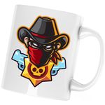 Casa si Gradina - Bucatarie si vesela - Cani si pahare - Cani si cesti - Cana Cowboy Fortnite Brawl Stars, alba, 330 ml - Infinity.ro