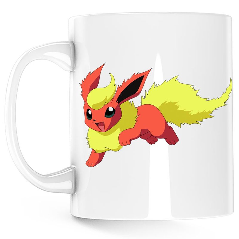 Casa si Gradina - Bucatarie si vesela - Cani si pahare - Cani si cesti - Cana Pokemon Flareon Tiktok Creator, alba, 330 ml - Infinity.ro