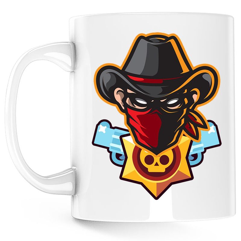 Casa si Gradina - Bucatarie si vesela - Cani si pahare - Cani si cesti - Cana Cowboy Fortnite Brawl Stars, alba, 330 ml - Infinity.ro