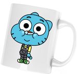 Casa si Gradina - Bucatarie si vesela - Cani si pahare - Cani si cesti - Cana Gumball World Bebelino Desene Animate, alba, 330 ml - Infinity.ro