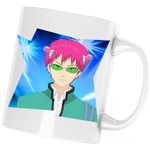 Casa si Gradina - Bucatarie si vesela - Cani si pahare - Cani si cesti - Cana Saiki Kusuo Life Anime Manga, alba, 330 ml - Infinity.ro