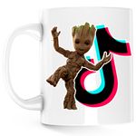 Casa si Gradina - Bucatarie si vesela - Cani si pahare - Cani si cesti - Cana Baby Groot Tiktok Creator Star, alba, 330 ml - Infinity.ro