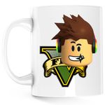 Casa si Gradina - Bucatarie si vesela - Cani si pahare - Cani si cesti - Cana Roblox Gaming GTA V, alba, 330 ml - Infinity.ro