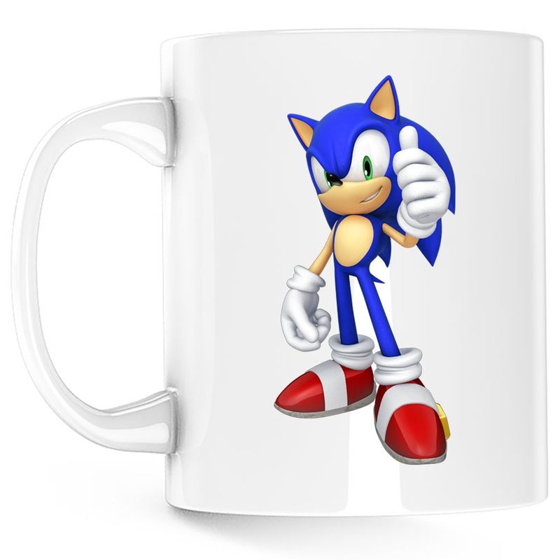 Casa si Gradina - Bucatarie si vesela - Cani si pahare - Cani si cesti - Cana Sonic the Hedgehog Curier Cursa Sprinter, alba, 330 ml - Infinity.ro