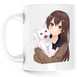 Casa si Gradina - Bucatarie si vesela - Cani si pahare - Cani si cesti - Cana Haikyuu Cat Pisica Alba Anime Dragobete, alba, 330 ml - Infinity.ro
