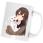 Casa si Gradina - Bucatarie si vesela - Cani si pahare - Cani si cesti - Cana Haikyuu Cat Pisica Alba Anime Dragobete, alba, 330 ml - Infinity.ro