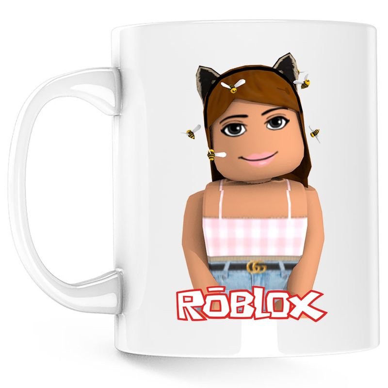 Casa si Gradina - Bucatarie si vesela - Cani si pahare - Cani si cesti - Cana Roblox Girl Bee Cartoon, alba, 330 ml - Infinity.ro
