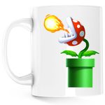 Casa si Gradina - Bucatarie si vesela - Cani si pahare - Cani si cesti - Cana Super Mario Bros Planta Carnivora Wii, alba, 330 ml - Infinity.ro