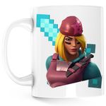 Casa si Gradina - Bucatarie si vesela - Cani si pahare - Cani si cesti - Cana Skully Fortnite Minecraft Diamond Sword, alba, 330 ml - Infinity.ro