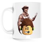 Casa si Gradina - Bucatarie si vesela - Cani si pahare - Cani si cesti - Cana Wolverine Roblox Logan X Men Badass, alba, 330 ml - Infinity.ro