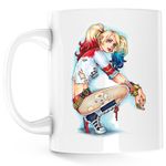 Casa si Gradina - Bucatarie si vesela - Cani si pahare - Cani si cesti - Cana Joker Harley Quinn Bad Girl Rebel, alba, 330 ml - Infinity.ro