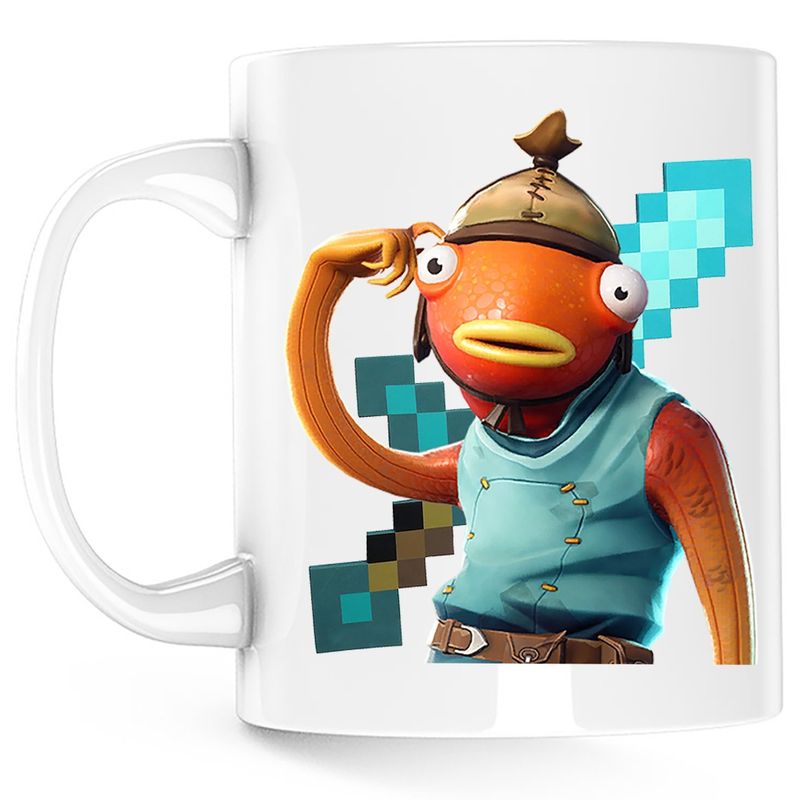 Casa si Gradina - Bucatarie si vesela - Cani si pahare - Cani si cesti - Cana Fishstick Fortnite Minecraft Diamond Sword, alba, 330 ml - Infinity.ro