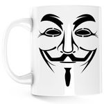 Casa si Gradina - Bucatarie si vesela - Cani si pahare - Cani si cesti - Cana Anonymous Joker Fawkes Mask Gamer Anonim, alba, 330 ml - Infinity.ro