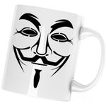 Casa si Gradina - Bucatarie si vesela - Cani si pahare - Cani si cesti - Cana Anonymous Joker Fawkes Mask Gamer Anonim, alba, 330 ml - Infinity.ro