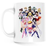 Casa si Gradina - Bucatarie si vesela - Cani si pahare - Cani si cesti - Cana Sailor Moon All Team Crew Anime Manga, alba, 330 ml - Infinity.ro