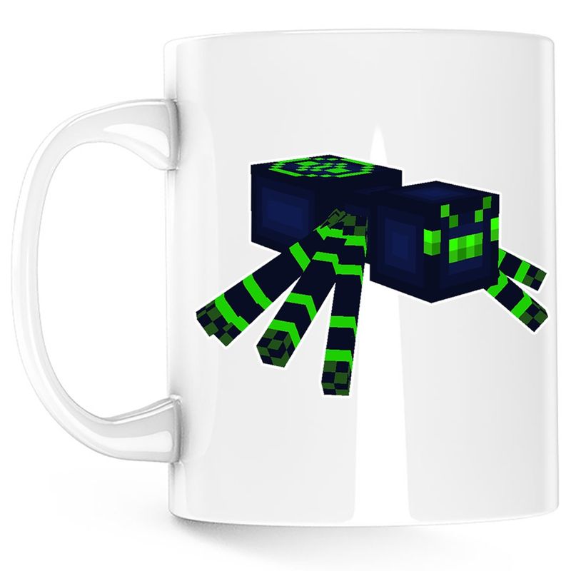 Casa si Gradina - Bucatarie si vesela - Cani si pahare - Cani si cesti - Cana Minecraft Green Spider, alba, 330 ml - Infinity.ro