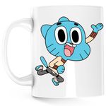 Casa si Gradina - Bucatarie si vesela - Cani si pahare - Cani si cesti - Cana Lumea lui Gumball Pisic Karate Motanel, alba, 330 ml - Infinity.ro