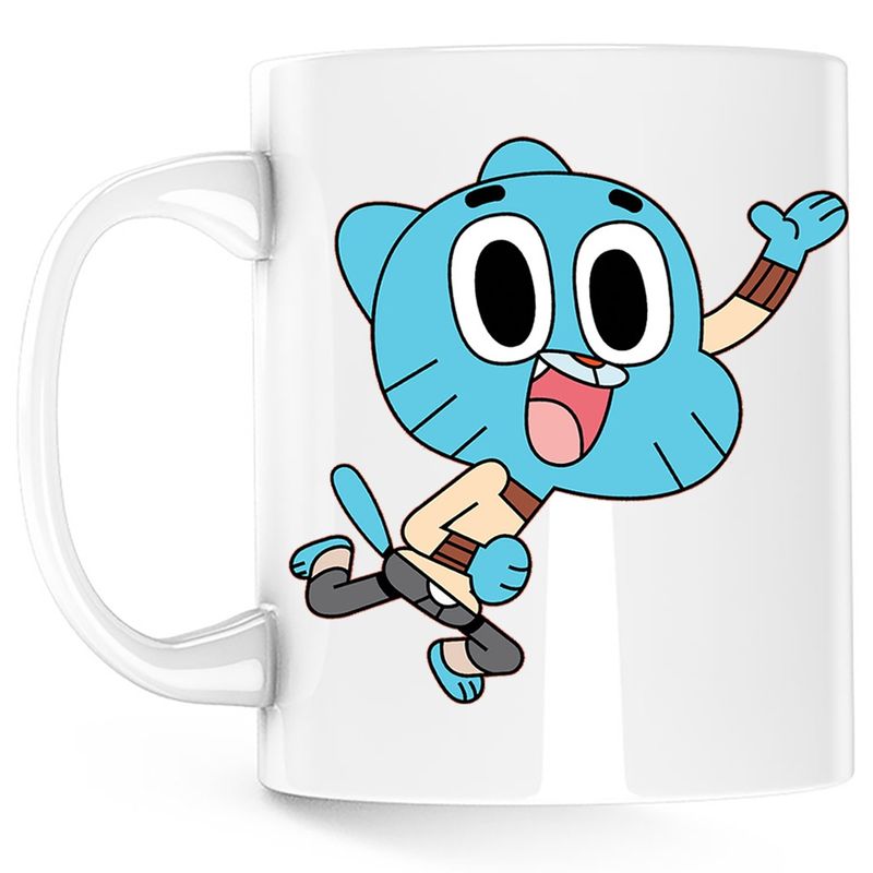Casa si Gradina - Bucatarie si vesela - Cani si pahare - Cani si cesti - Cana Lumea lui Gumball Pisic Karate Motanel, alba, 330 ml - Infinity.ro