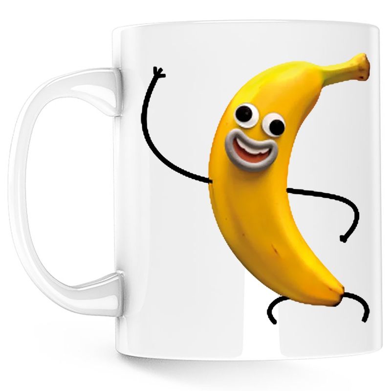 Casa si Gradina - Bucatarie si vesela - Cani si pahare - Cani si cesti - Cana Lumea lui Gumball Banana Desene Cartoon, alba, 330 ml - Infinity.ro