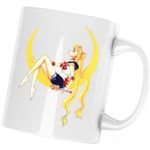 Casa si Gradina - Bucatarie si vesela - Cani si pahare - Cani si cesti - Cana Sailor Moon Usagi Tsukino Vise Implinite, alba, 330 ml - Infinity.ro