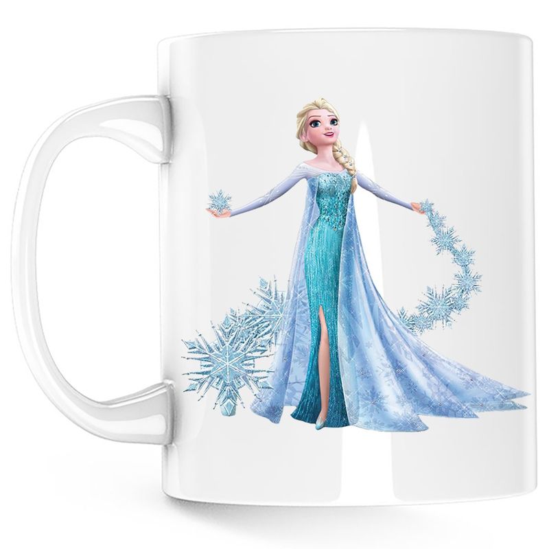 Casa si Gradina - Bucatarie si vesela - Cani si pahare - Cani si cesti - Cana Frozen Elsa Kristoff Regina de Gheata, alba, 330 ml - Infinity.ro