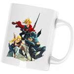Casa si Gradina - Bucatarie si vesela - Cani si pahare - Cani si cesti - Cana Fullmetal Alchemist All Team Gang, alba, 330 ml - Infinity.ro