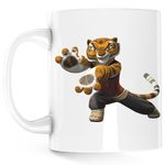Casa si Gradina - Bucatarie si vesela - Cani si pahare - Cani si cesti - Cana Tigroaica Kung Fu Panda Curaj, alba, 330 ml - Infinity.ro