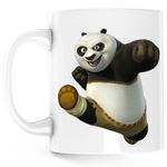 Casa si Gradina - Bucatarie si vesela - Cani si pahare - Cani si cesti - Cana Kung Fu Panda Bruce Lee Arte Martiale, alba, 330 ml - Infinity.ro