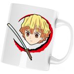 Casa si Gradina - Bucatarie si vesela - Cani si pahare - Cani si cesti - Cana Demon Slayer Zenitsu Agatsuma Bebe Karate, alba, 330 ml - Infinity.ro
