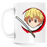 Casa si Gradina - Bucatarie si vesela - Cani si pahare - Cani si cesti - Cana Demon Slayer Zenitsu Agatsuma Bebe Karate, alba, 330 ml - Infinity.ro