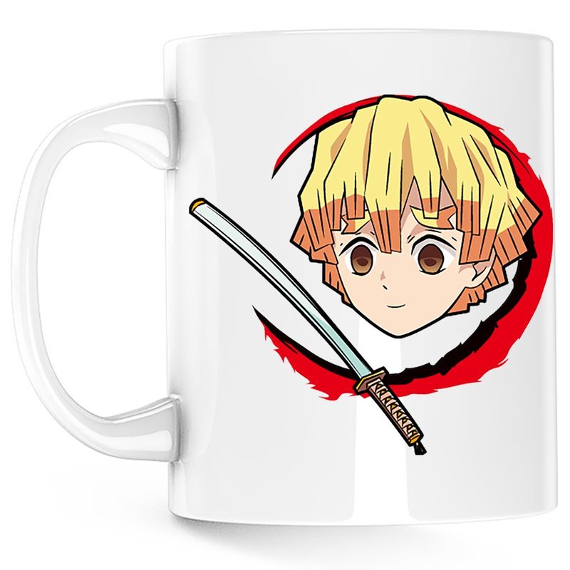 Casa si Gradina - Bucatarie si vesela - Cani si pahare - Cani si cesti - Cana Demon Slayer Zenitsu Agatsuma Bebe Karate, alba, 330 ml - Infinity.ro