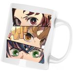 Casa si Gradina - Bucatarie si vesela - Cani si pahare - Cani si cesti - Cana Demon Slayer Priviri Gingase Kimetsu no Yaiba, alba, 330 ml - Infinity.ro