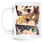 Casa si Gradina - Bucatarie si vesela - Cani si pahare - Cani si cesti - Cana Demon Slayer Priviri Gingase Kimetsu no Yaiba, alba, 330 ml - Infinity.ro
