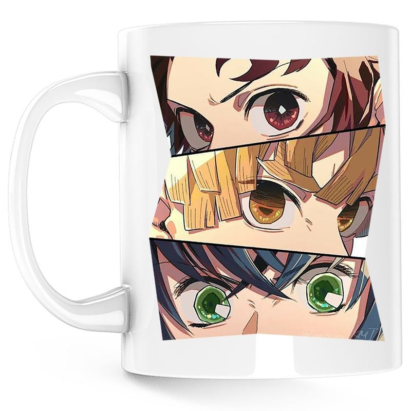 Casa si Gradina - Bucatarie si vesela - Cani si pahare - Cani si cesti - Cana Demon Slayer Priviri Gingase Kimetsu no Yaiba, alba, 330 ml - Infinity.ro