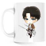 Casa si Gradina - Bucatarie si vesela - Cani si pahare - Cani si cesti - Cana Captain Levi Attack on Titan AOT Bebe Anime, alba, 330 ml - Infinity.ro