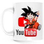 Casa si Gradina - Bucatarie si vesela - Cani si pahare - Cani si cesti - Cana Son Goku Youtube Anime Manga Youtuber Dragon Ball Z, alba, 330 ml - Infinity.ro