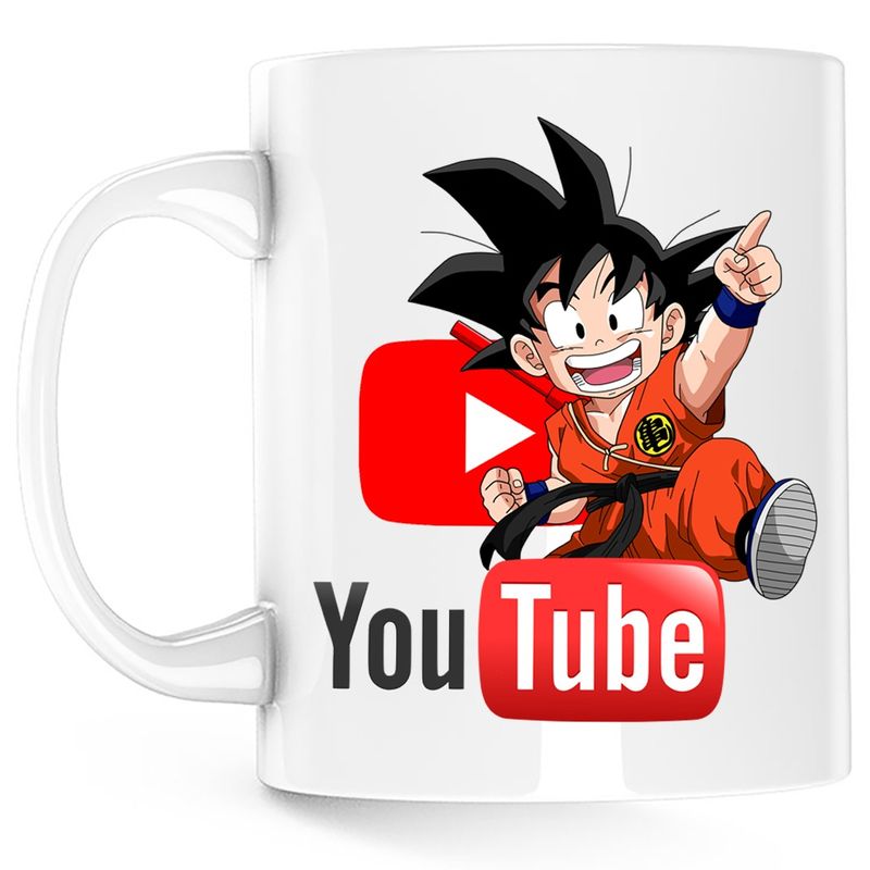 Casa si Gradina - Bucatarie si vesela - Cani si pahare - Cani si cesti - Cana Son Goku Youtube Anime Manga Youtuber Dragon Ball Z, alba, 330 ml - Infinity.ro